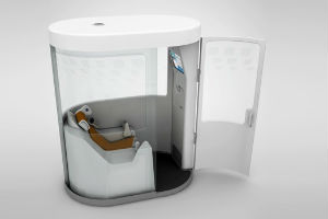 Cette cabine connectée offre un bilan de santé en 10 minutes. © H4D