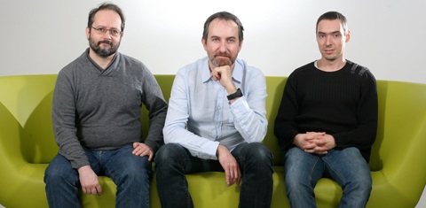 Les cofondateurs d’Open Agora, Olivier Bache, Christophe Morvan (au centre) et Benoit Masson.  ©Open Agora