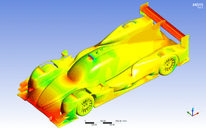 La simulation numérique permet à Oreca de déterminer les zones aérodynamiques de la voiture. ©Oreca