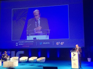 Photo Gérard Collomb, ministre de l'intérieur, lors de l'ouverture du FIC