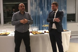 Stéphane Messika (CEO de Kynapse by Open) et Benoît Thieulin à droite (Directeur de l’Innovation d’Open) au @Fastlab_byOpen