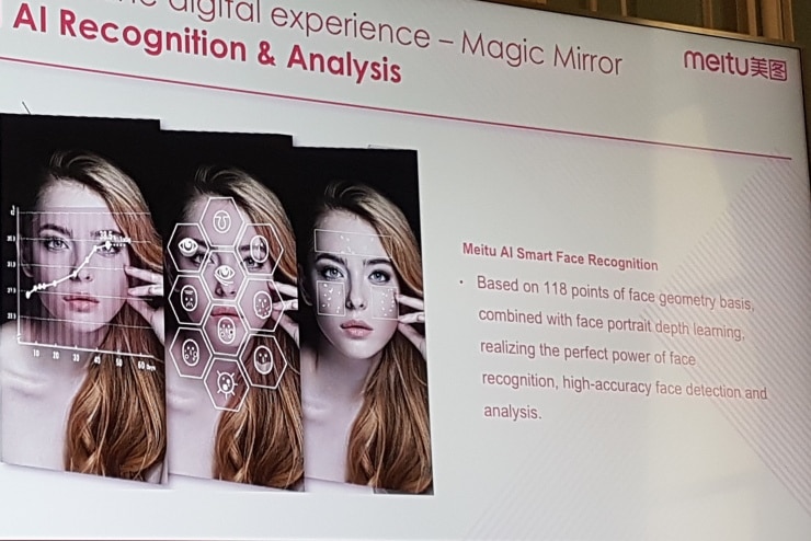 L'application chinoise Meitu utilise l'IA pour réaliser un maquillage virtuel.