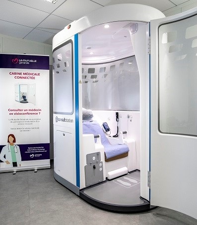 La Mutuelle Générale et son partenaire H4D proposent ainsi la mise en place de cabines médicales connectées en entreprise. Expérimentée au siège de La Mutuelle Générale, elle offre trois solutions complémentaires