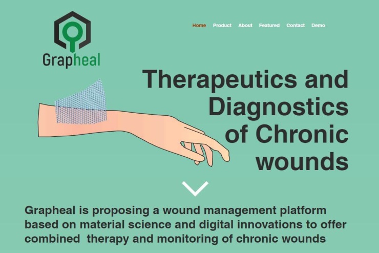 Créée en mai 2019, Grapheal développe une solution de soin des plaies chroniques avec un matériau électronique (le graphène) qui accélère la cicatrisation et permet de suivre l'état de la plaie pour le transmettre aux soignants à distance