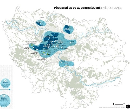 l'écosystème de la cybersécurité en France (c) Institut Paris Région 2019