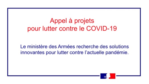 Appel à projets de solutions innovantes pour lutter contre le COVID-19