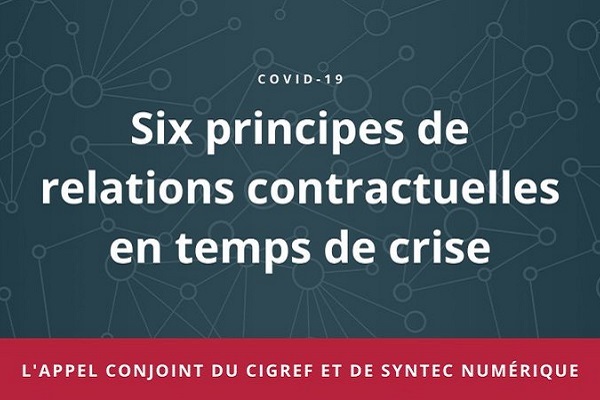 #COVID19 - Appel conjoint du Cigref et de Syntec Numérique