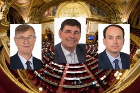 Les sénateurs à l'origine de la proposition de loi, de gauche à droite : Jean-Michel Houllegatte (SER, Manche), Patrick Chaize (LR, Ain) et Guillaume Chevrollier (LR, Mayenne).