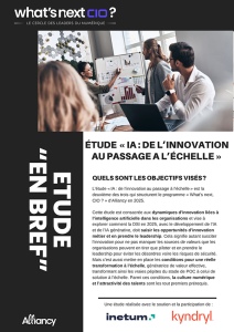 ETUDE "WHAT'S NEXT CIO ?" "IA : de l’innovation au passage à l’échelle" Couverture