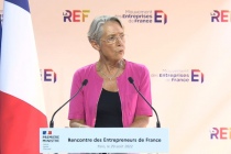 Elisabeth Borne lors de son discours à la Rencontre des Entrepreneurs de France (REF) ce lundi 29 août.